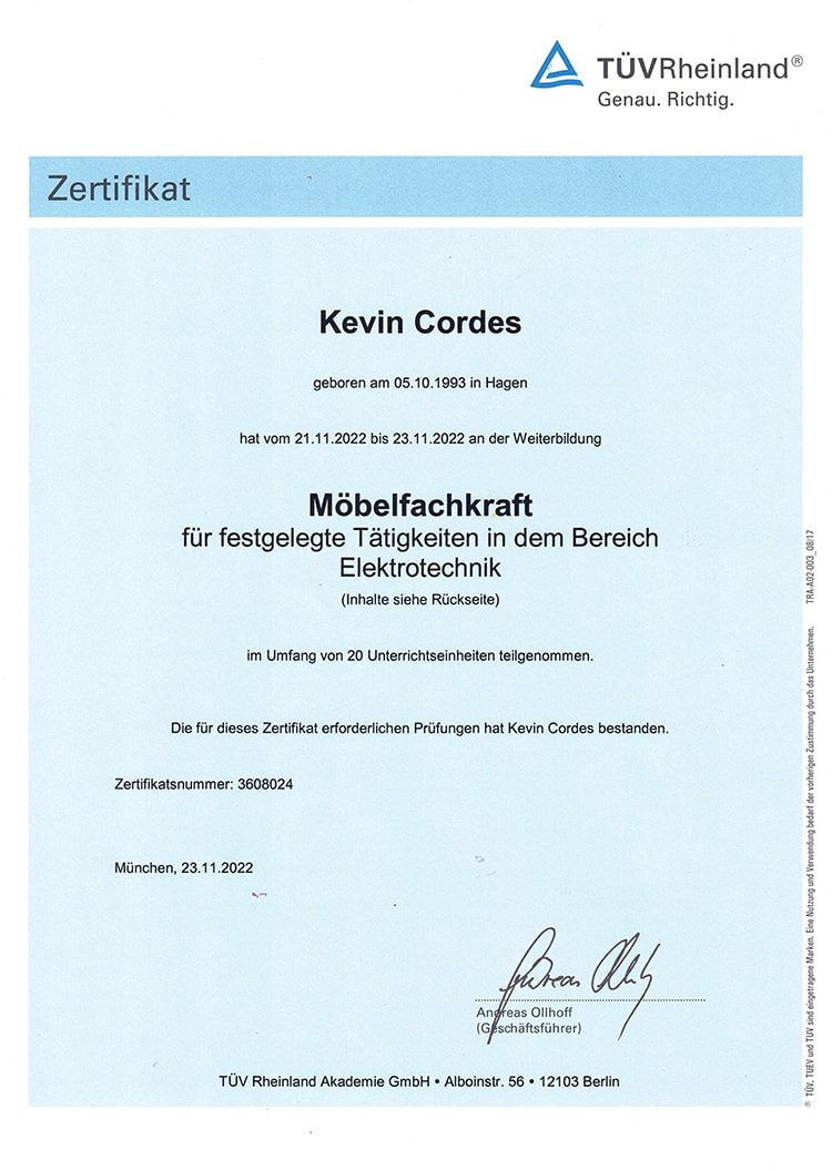 Zertifikat Moebelfachkraft Bereich Elektrotechnik 1 1